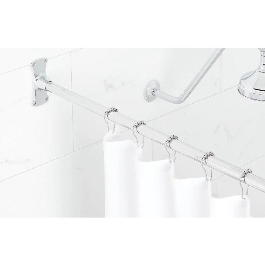Signature Hardware 466740 60" Straight Brass Shower Rod - Chrome