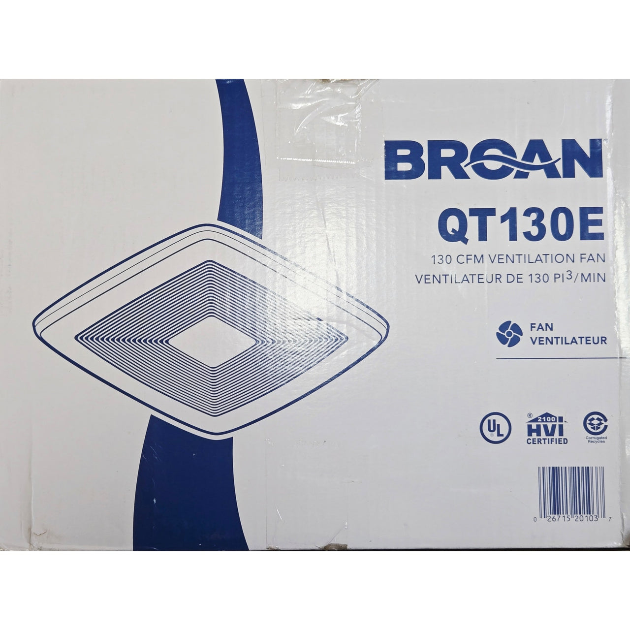 Broan QT130E CFM 1.5 Sone Energy Star Bath Fan with Galvanized Steel Housing