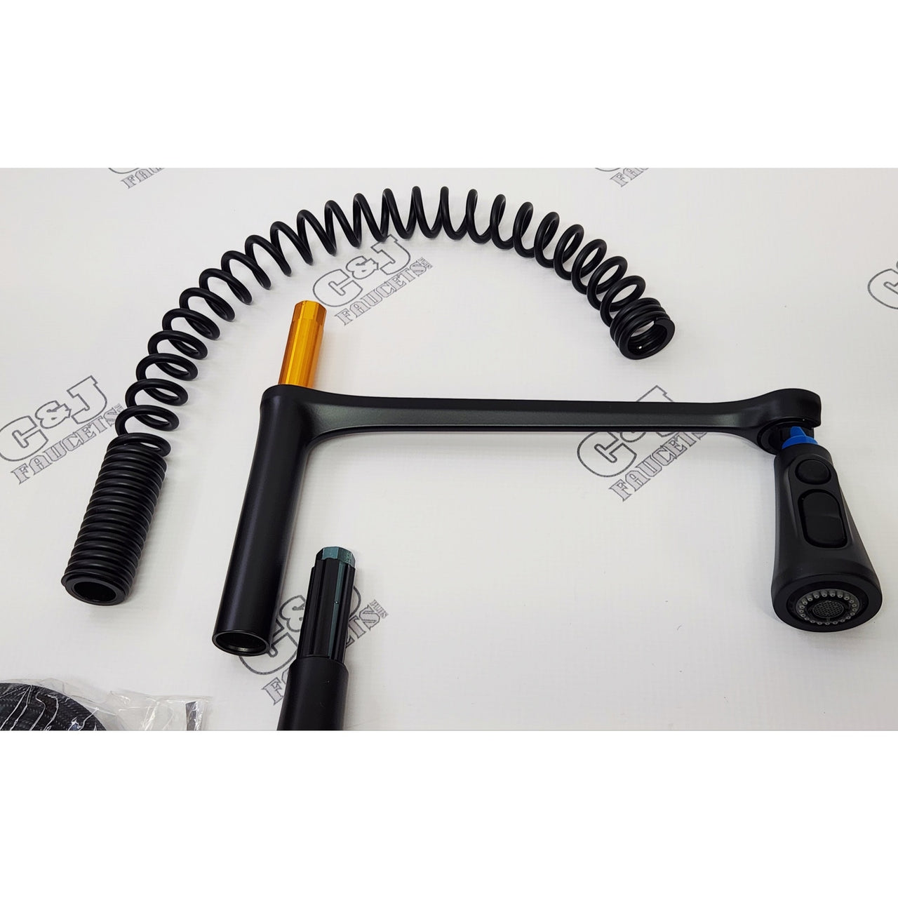 Moen S5235BL Sinema 23.5" Spring Pull Down Sprayer Kitchen Faucet - Matte Black