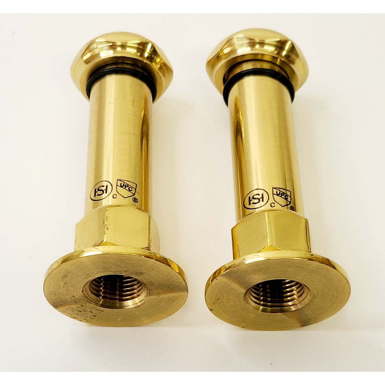 Signature Hardware 419415 4" Wall-Mount Coupler, Set of 2 - Polished Brass