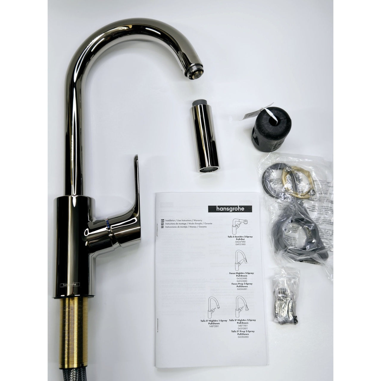 hansgrohe 04506831 Focus Pull Down Sprayer Kitchen Faucet - Polished Nickel