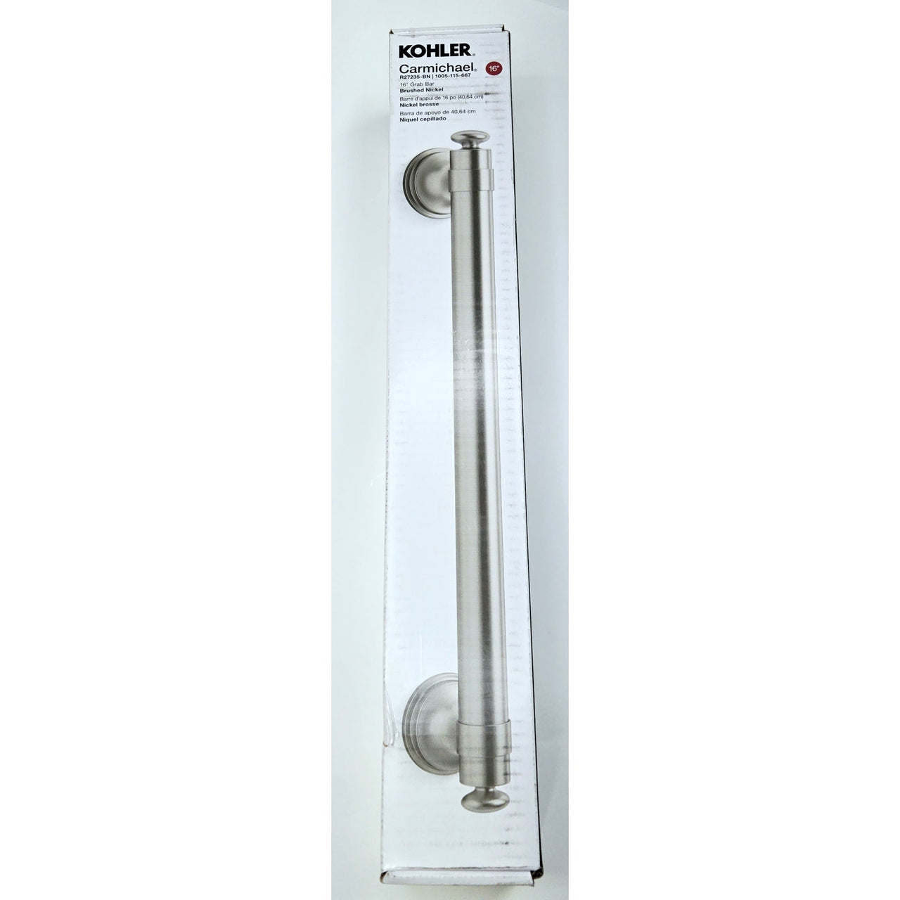 Kohler R27235-BN Carmichael 16" Grab Bar - Brushed Nickel