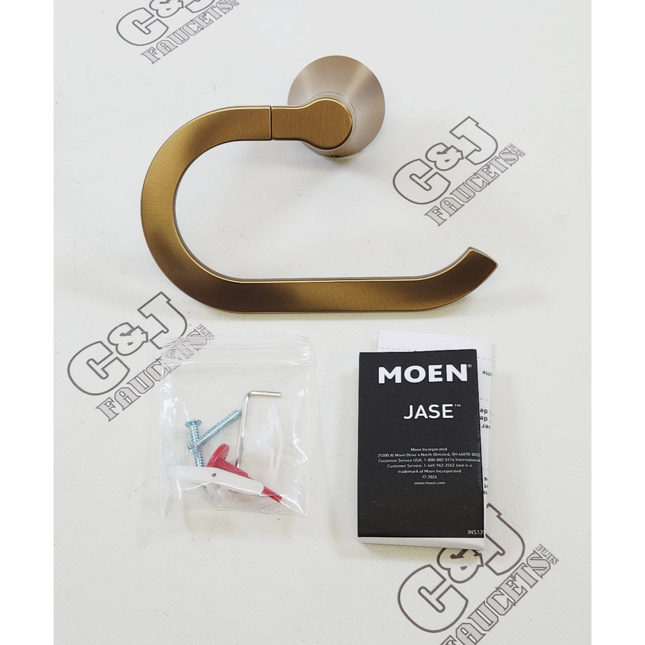 Moen YB0786BZG Jase 6-13/16" Towel Ring - Bronzed Gold