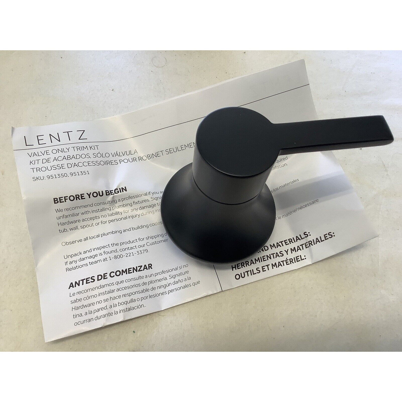 Signature Hardware SHLZTVLEVMB Lentz Shower Valve Trim, Lever Handle-Matte Black