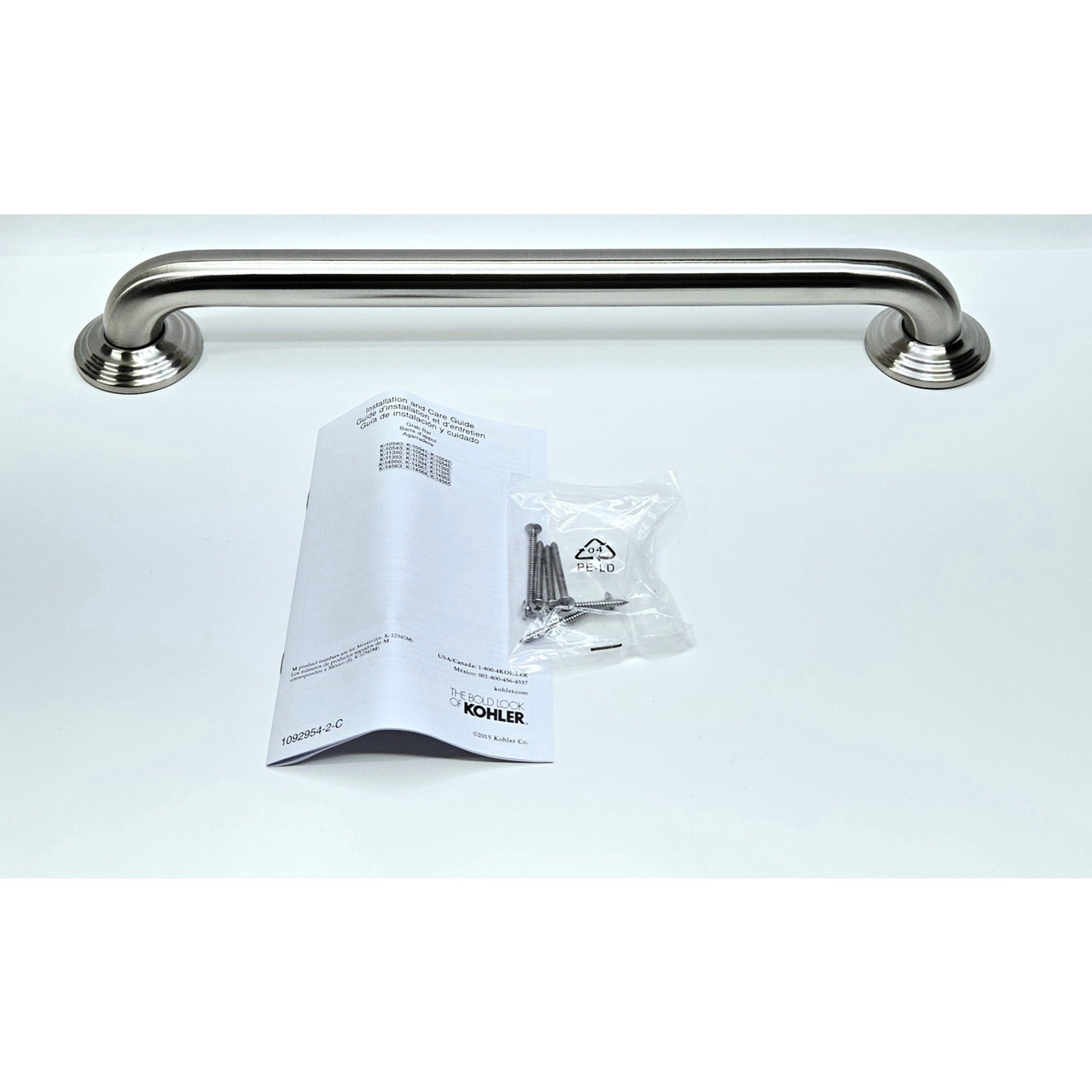 Kohler 10541-BN Traditional 18" Grab Bar - Brushed Nickel