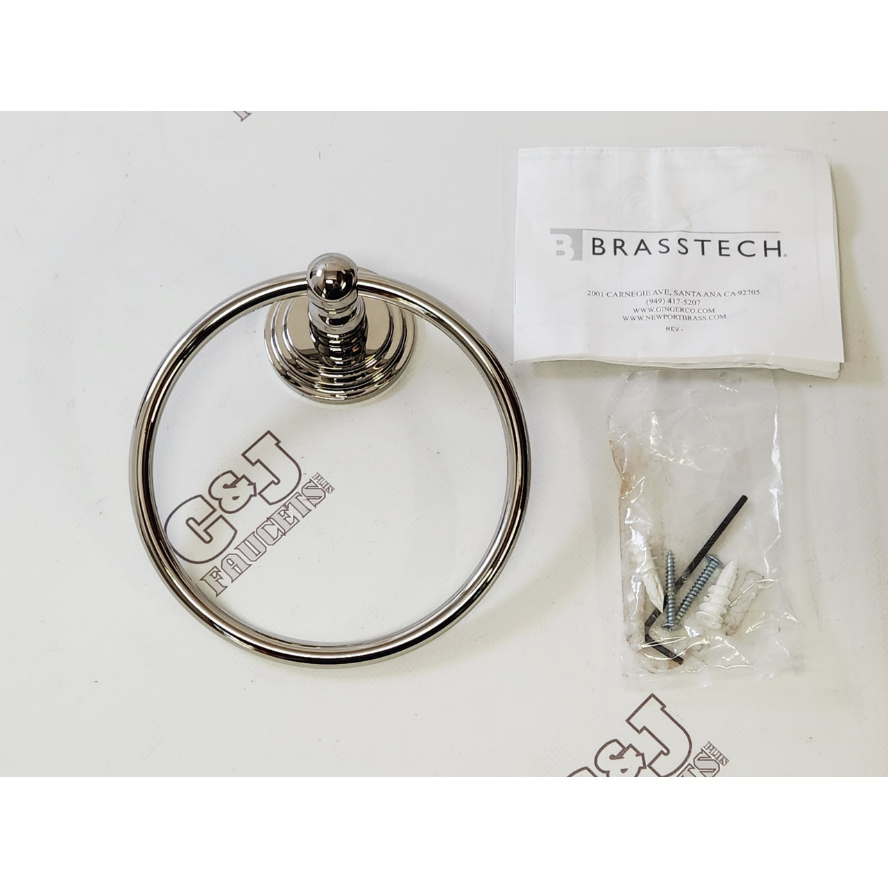 Newport Brass 890-1410-15 Astor Wall Mounted Towel Ring - Polished Nickel