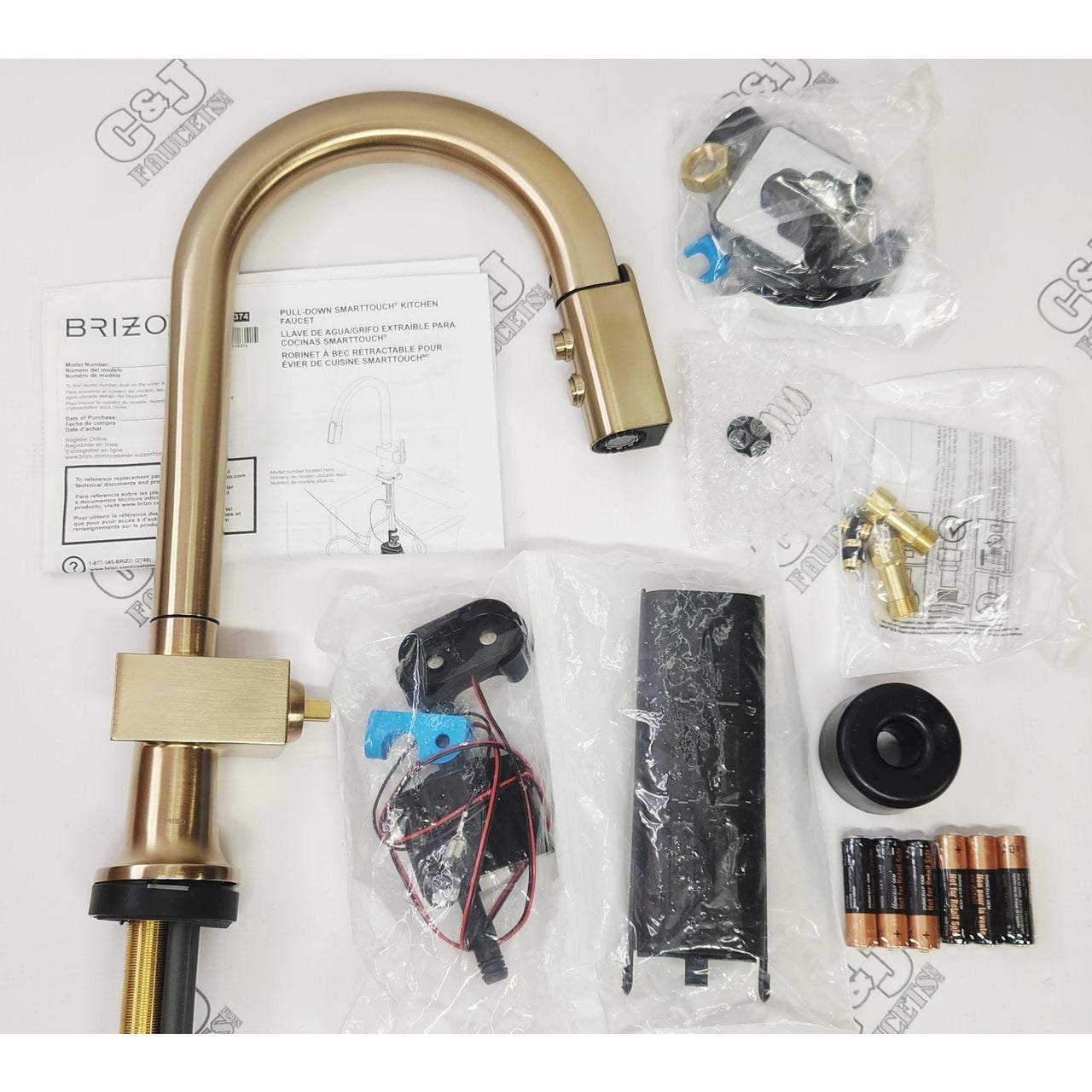 Brizo 64922LF-GLLHP Frank Lloyd Wright Kitchen Faucet (Less Handle)  - Luxe Gold