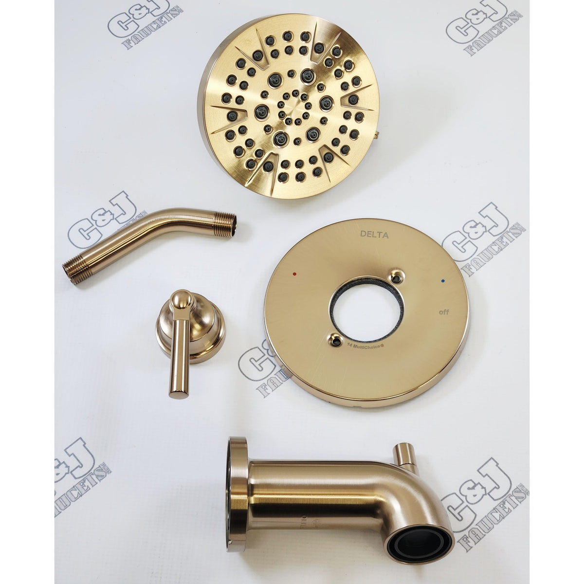 Delta T14435-CZ Saylor 1.75 GPM 5 Function Tub Shower Trim - Champagne Bronze