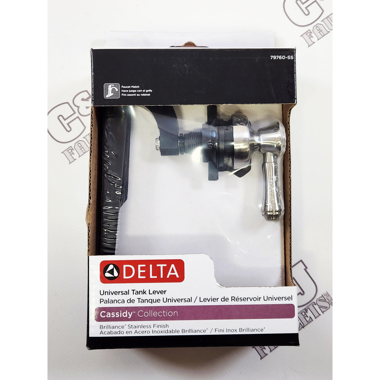 Delta 79760-SS Cassidy Universal Mount Toilet Tank Lever - Brilliance Stainless