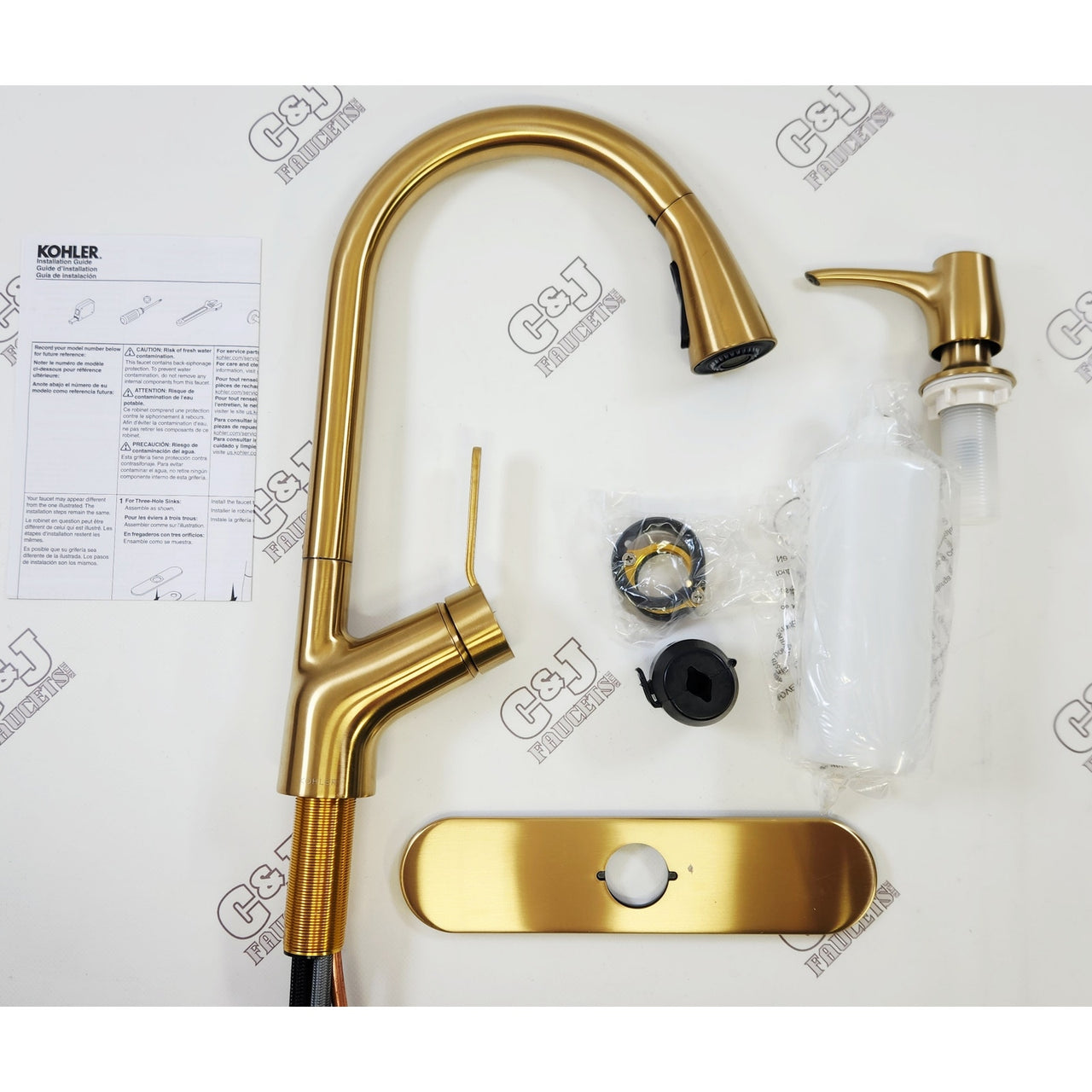 Kohler R22897-SD-2MB Setra Single Handle Pull Down Faucet - Brushed Brass