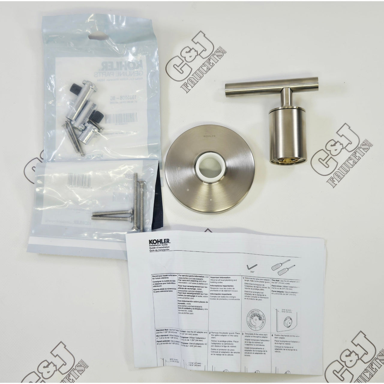 Kohler T14490-4-BN Purist Lever Handle Valve Trim Only - Brushed Nickel