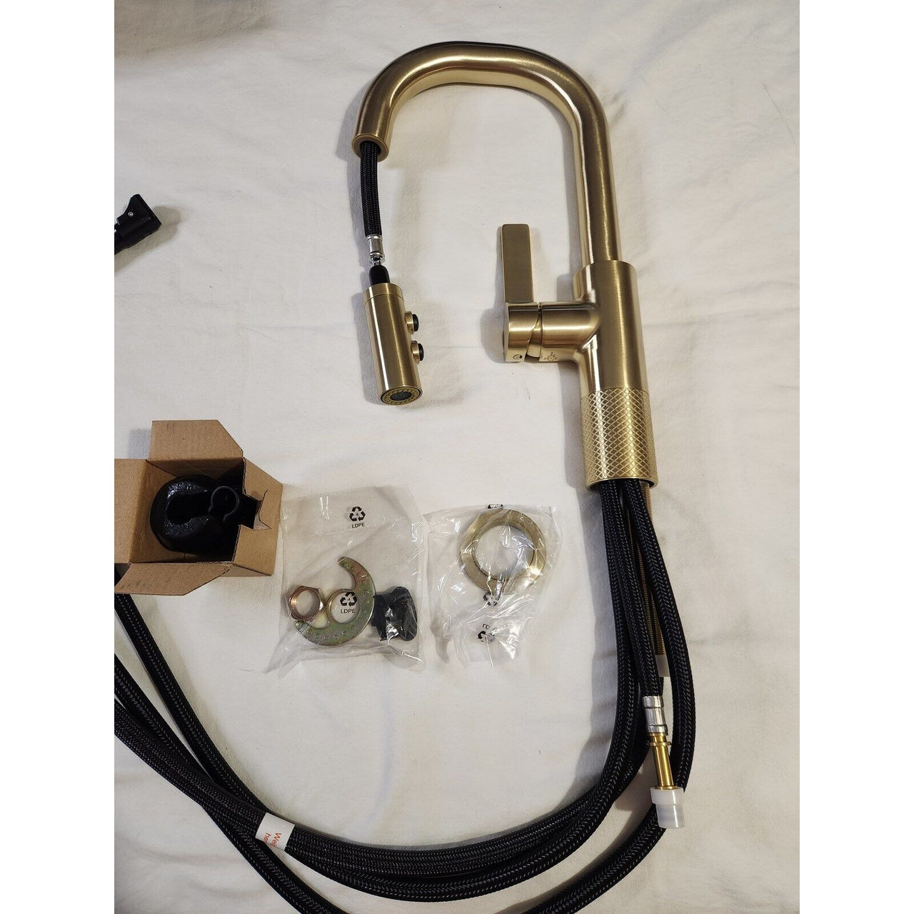 Pfister GT572-MTBG Montay 1-Handle Pull-Down Bar and Prep Faucet - Brushed Gold
