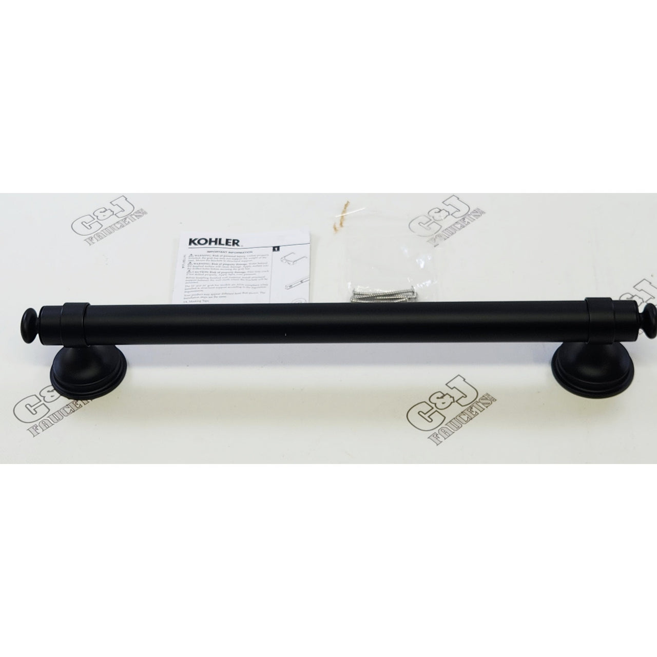 Kohler R27235-BL Carmichael 16" Bathroom Grab Bar - Matte Black READ