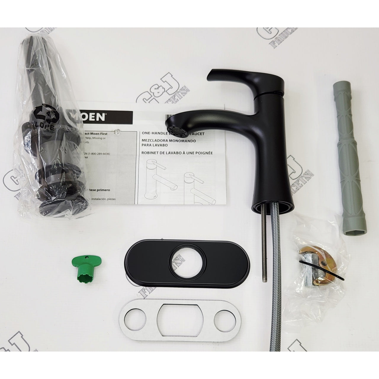 Moen 84136BL Graeden Single Hole High Arc Bathroom Sink Faucet - Black