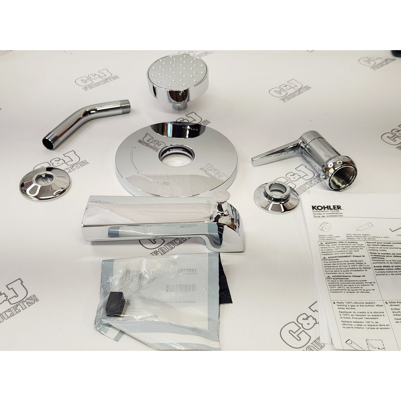 Kohler TS97074-4Y-CP Pitch Tub and Shower Trim Package - Polished Chrome