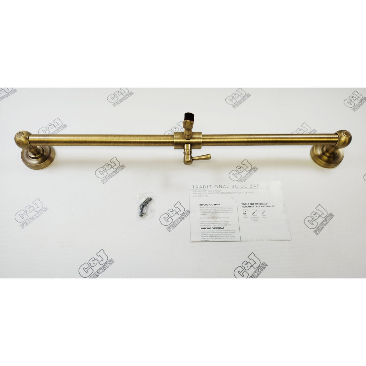 Signature Hardware 559391 FundamentALL 30" Traditional Slide Bar - Aged Brass