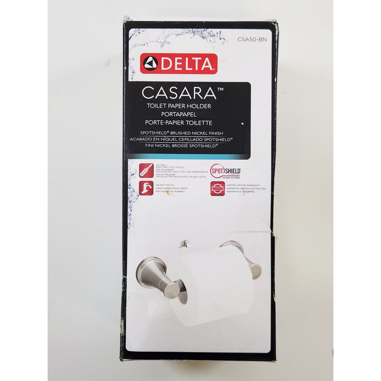 Delta CSA50-BN Casara Bathroom Wall Mount Toilet Paper Holder - Brushed Nickel