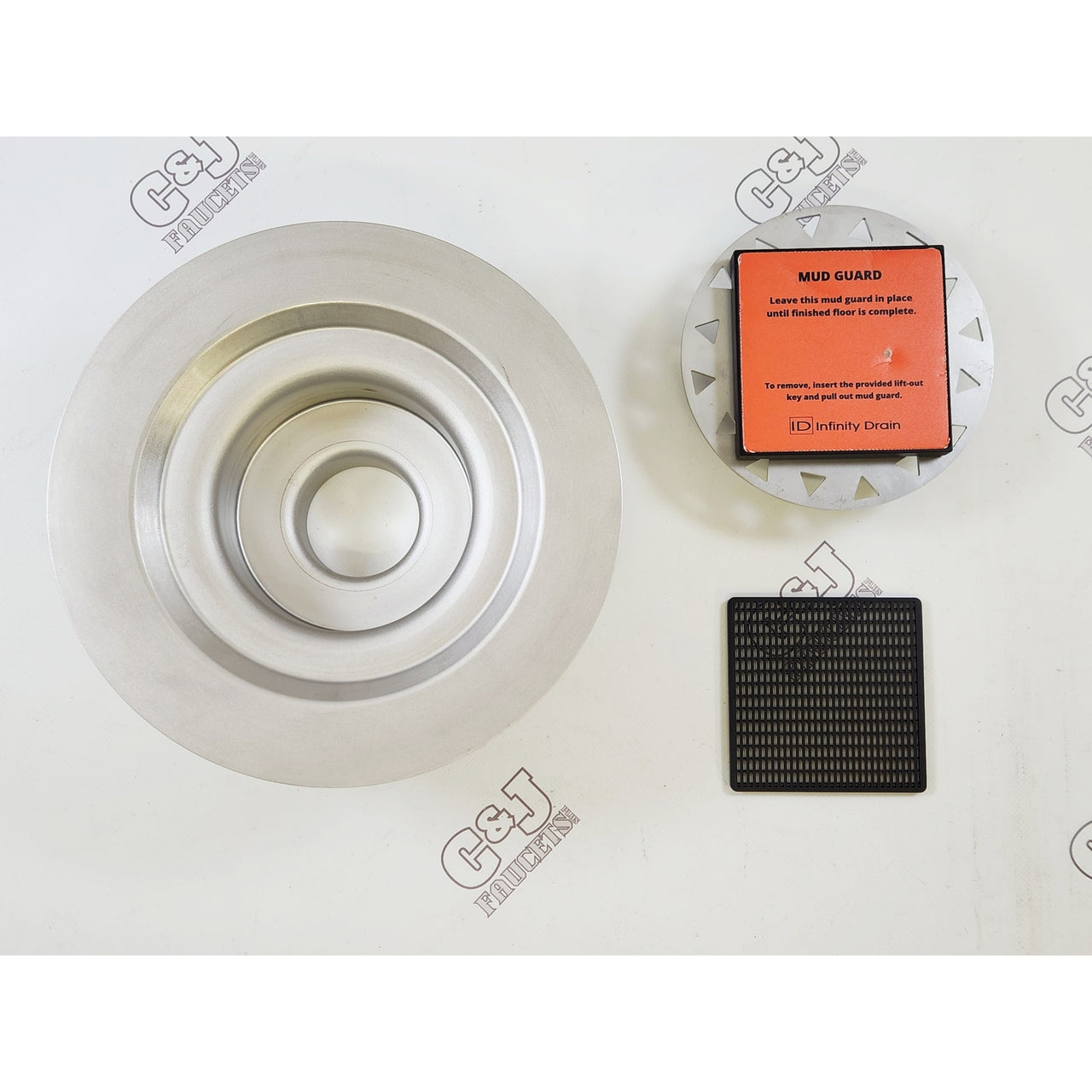 Infinity Drain WDB 4-S BK 4" x 4" Wedge Wire Shower Drain - Matte Black