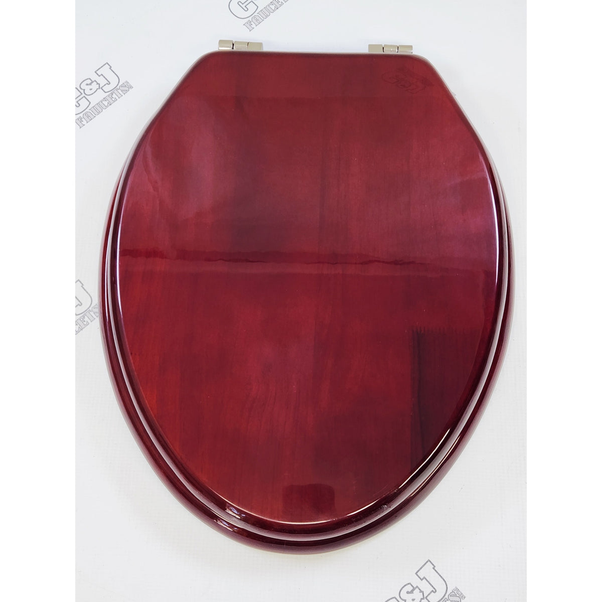 Jones Stephens C2B1E16BN Elongated Wood Toilet Seat - Rubberwood and Mahogony