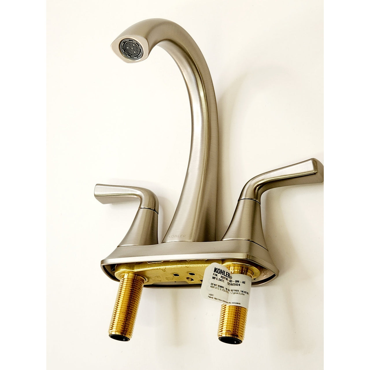 Kohler R28796-4D-BN Sundae 4" Centerset Bathroom Faucet - Vibrant Brushed Nickel