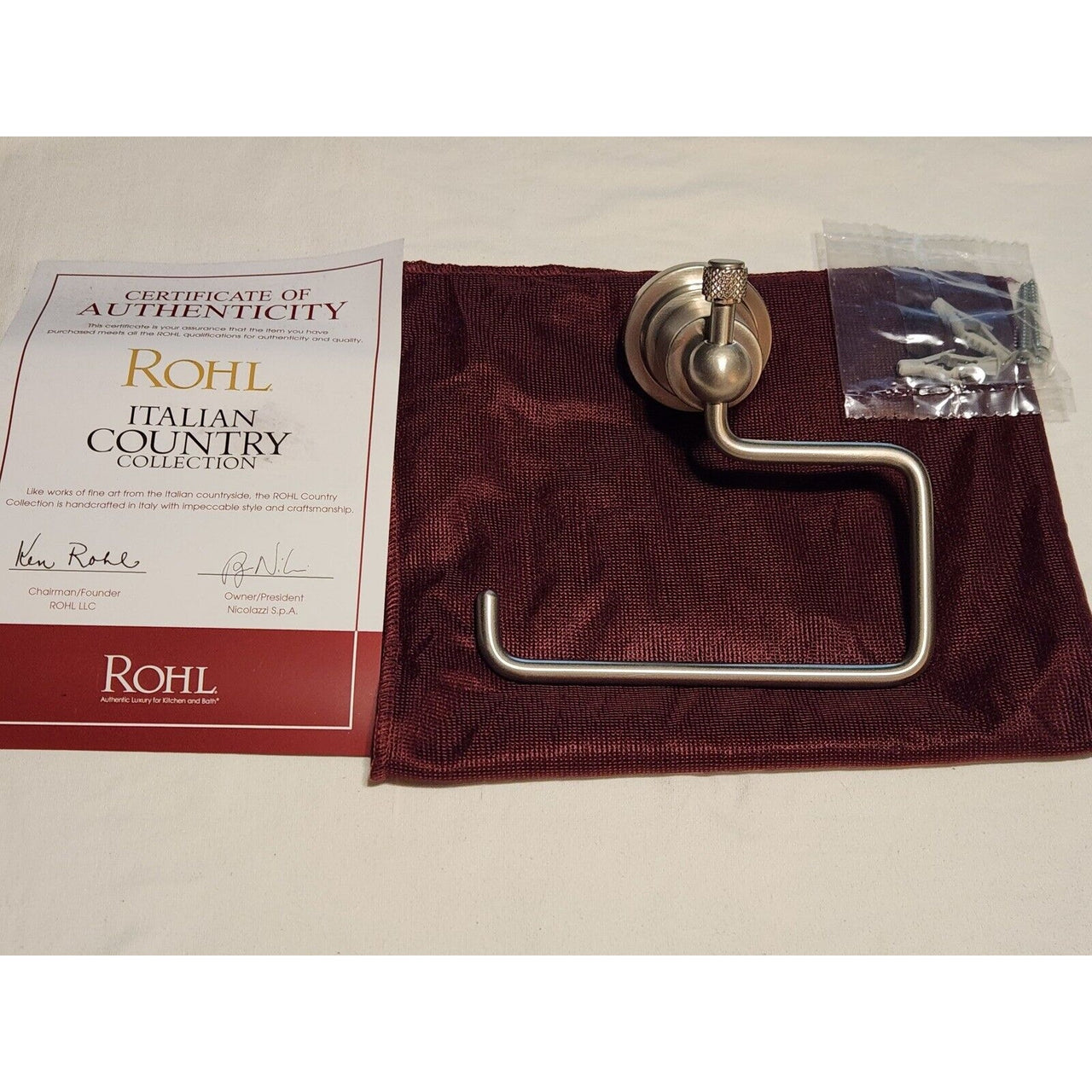 Rohl A1492IWSTN Campo Wall Mount Open Toilet Paper Holder - Satin Nickel