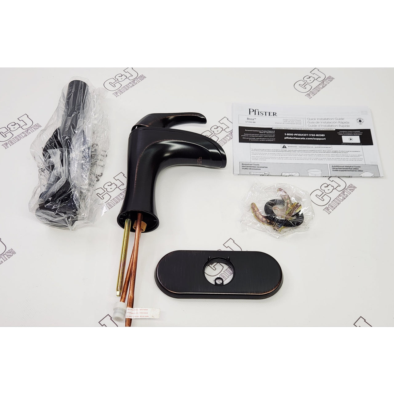Pfister LF-042-BRYY Brea Single Control Bathroom Faucet - Tuscan Bronze