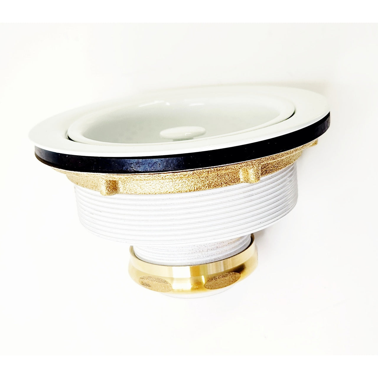 Signature Hardware 446628 3-1/2" Kitchen Sink Basket Strainer - White