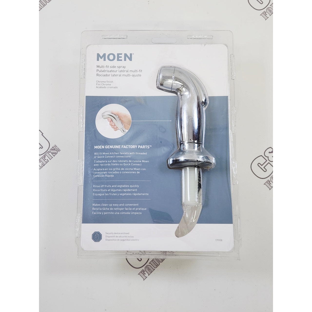 Moen 179108 1.81 GPM Kitchen Universal Side Sprayer Replacement Kit - Chrome