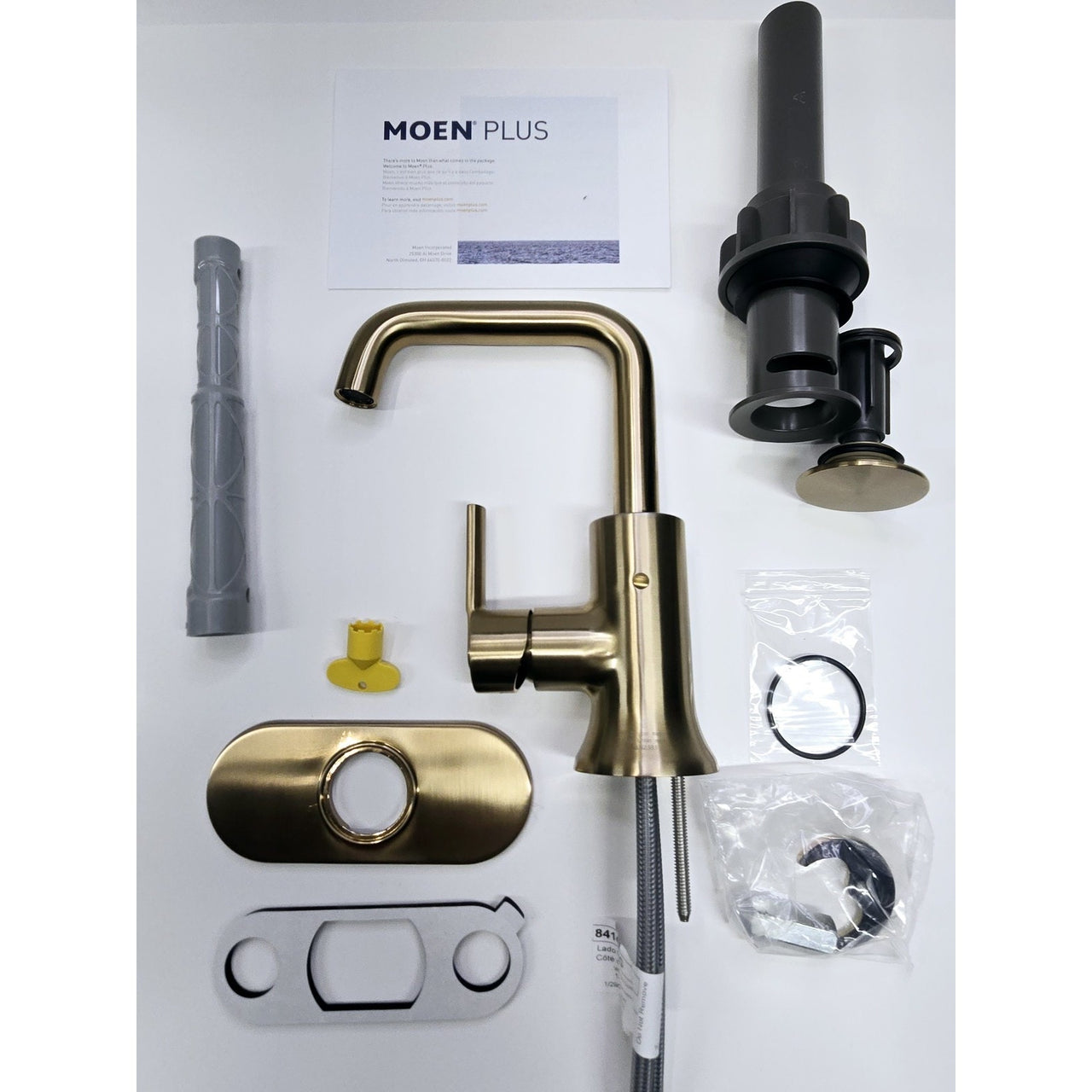 Moen 84140BZG Zyla One-Handle High Arc Bathroom Sink Faucet - Bronzed Gold