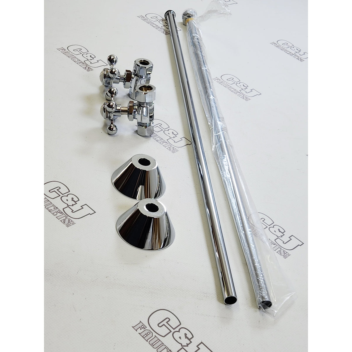 Signature Hardware 139880 Deck Mount Bath Tub Supply Lines - Chrome