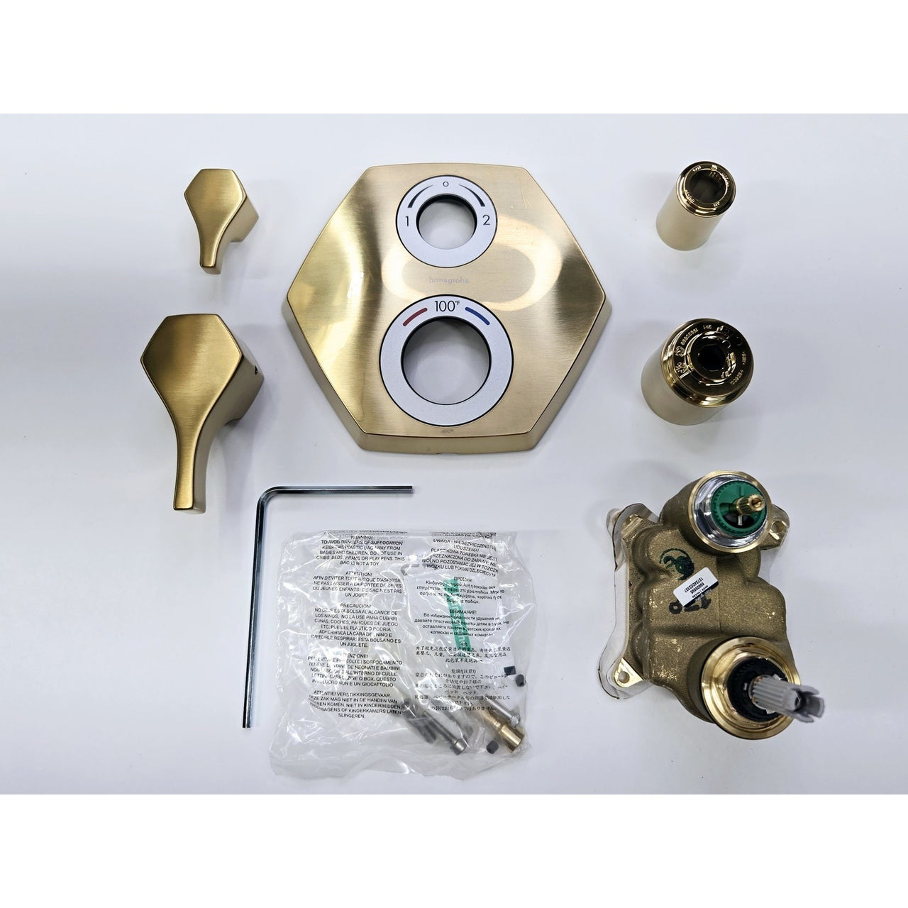 hansgrohe 04820250 Locarno Two Function Valve Trim Only - Brushed Gold *READ2