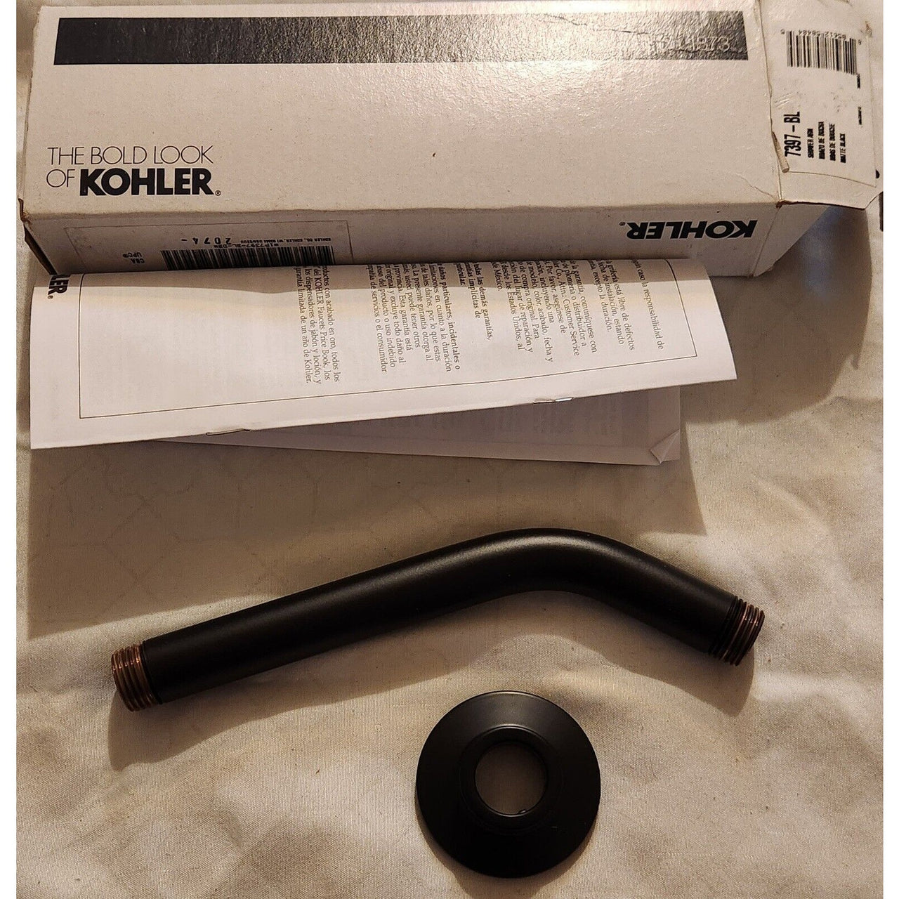 Kohler 7397-BL MasterShower 7-1/2" Shower Arm and Flange - Matte Black