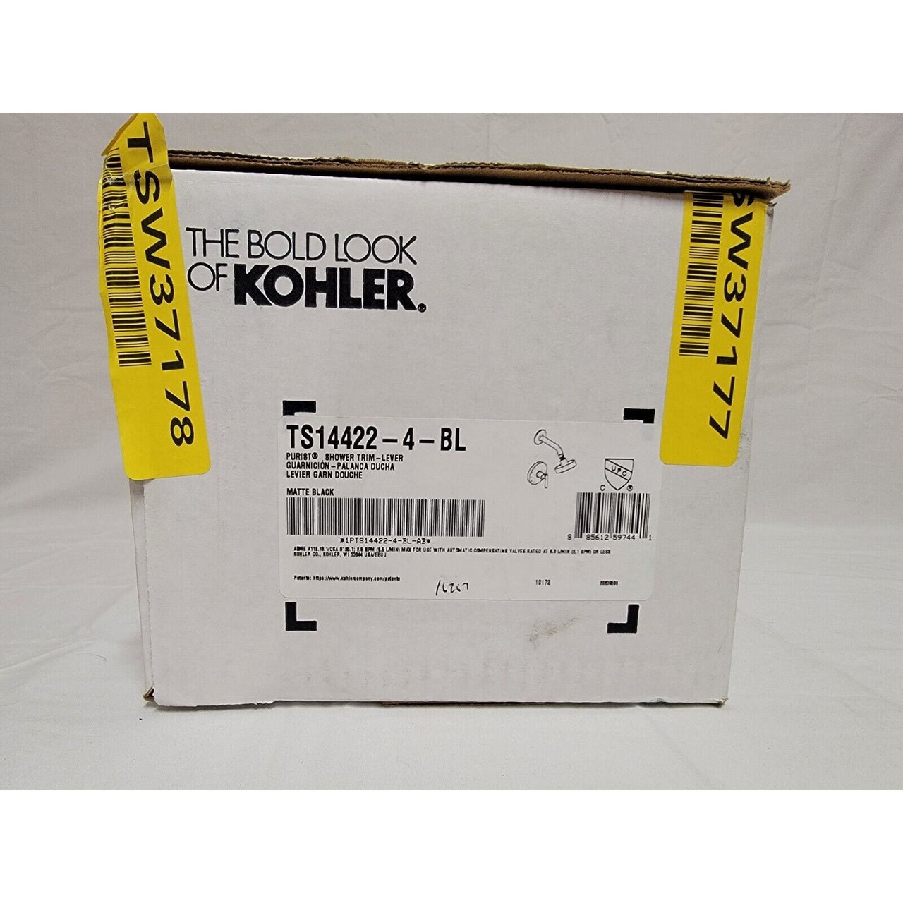 Kohler TS14422-4-BL Rite-Temp Shower Trim Kit with Lever Handle - Matte Black