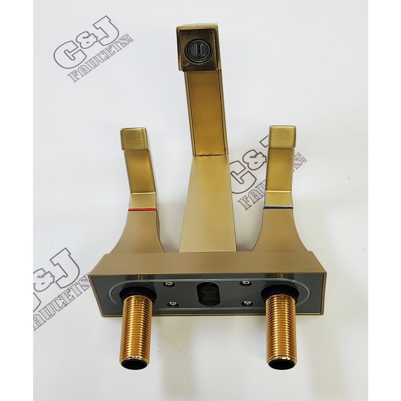 Fapully FN-0108NG 4" Centerset 2 Handle Bathroom Sink Faucet - Brushed Gold READ