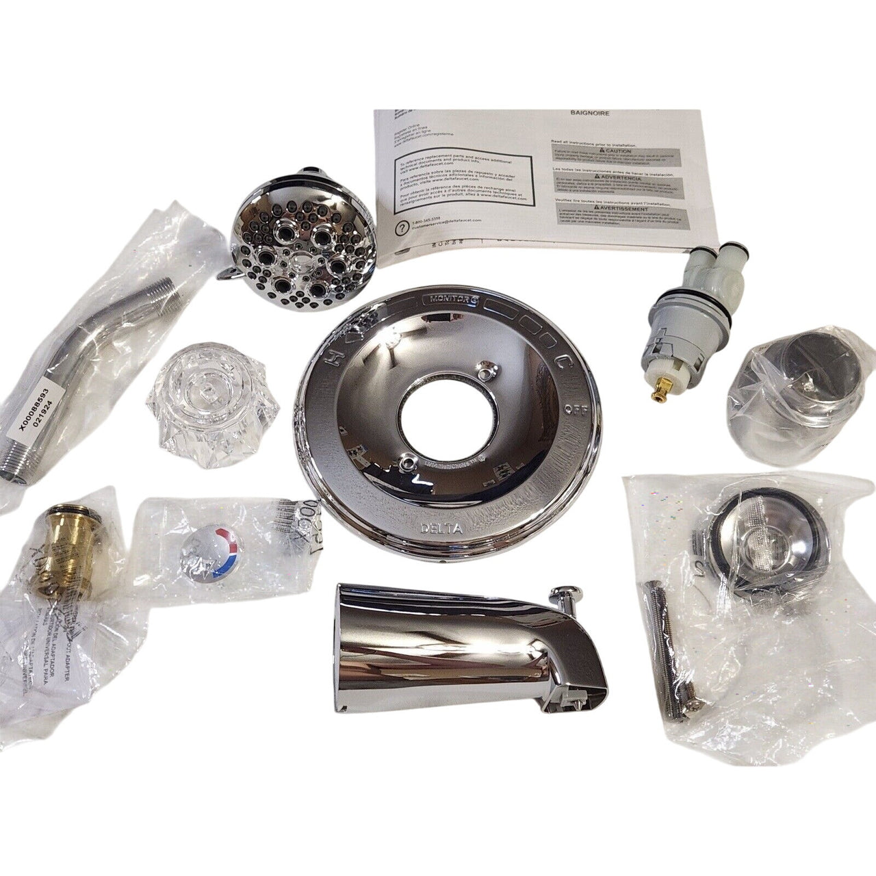 Delta T13422 Classic 1-Handle Tub and Shower Faucet Trim Kit, No Valve - Chrome