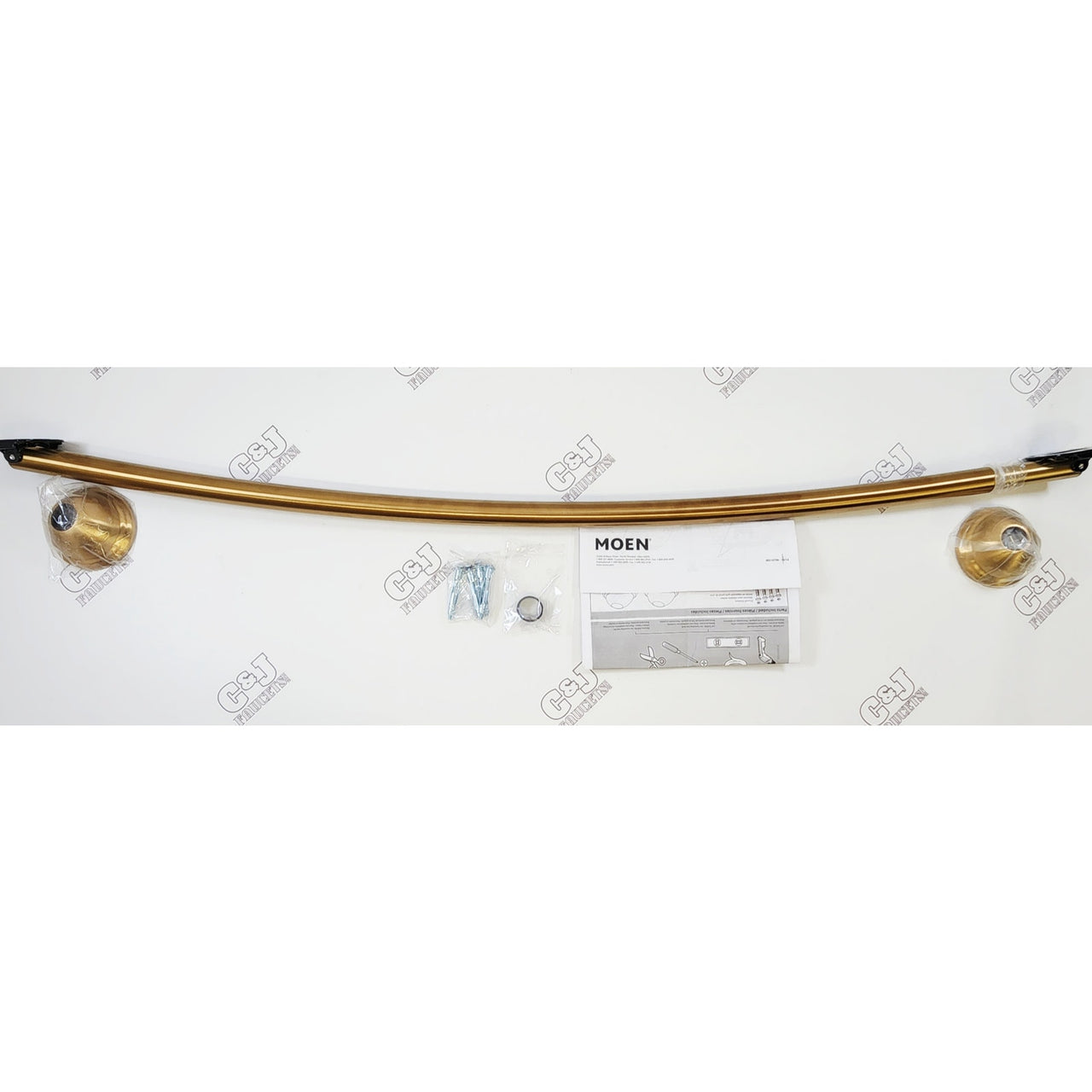 Moen CSR2160BG 54" - 72" Adjustable Curved Bathroom Shower Rod - Brushed Gold