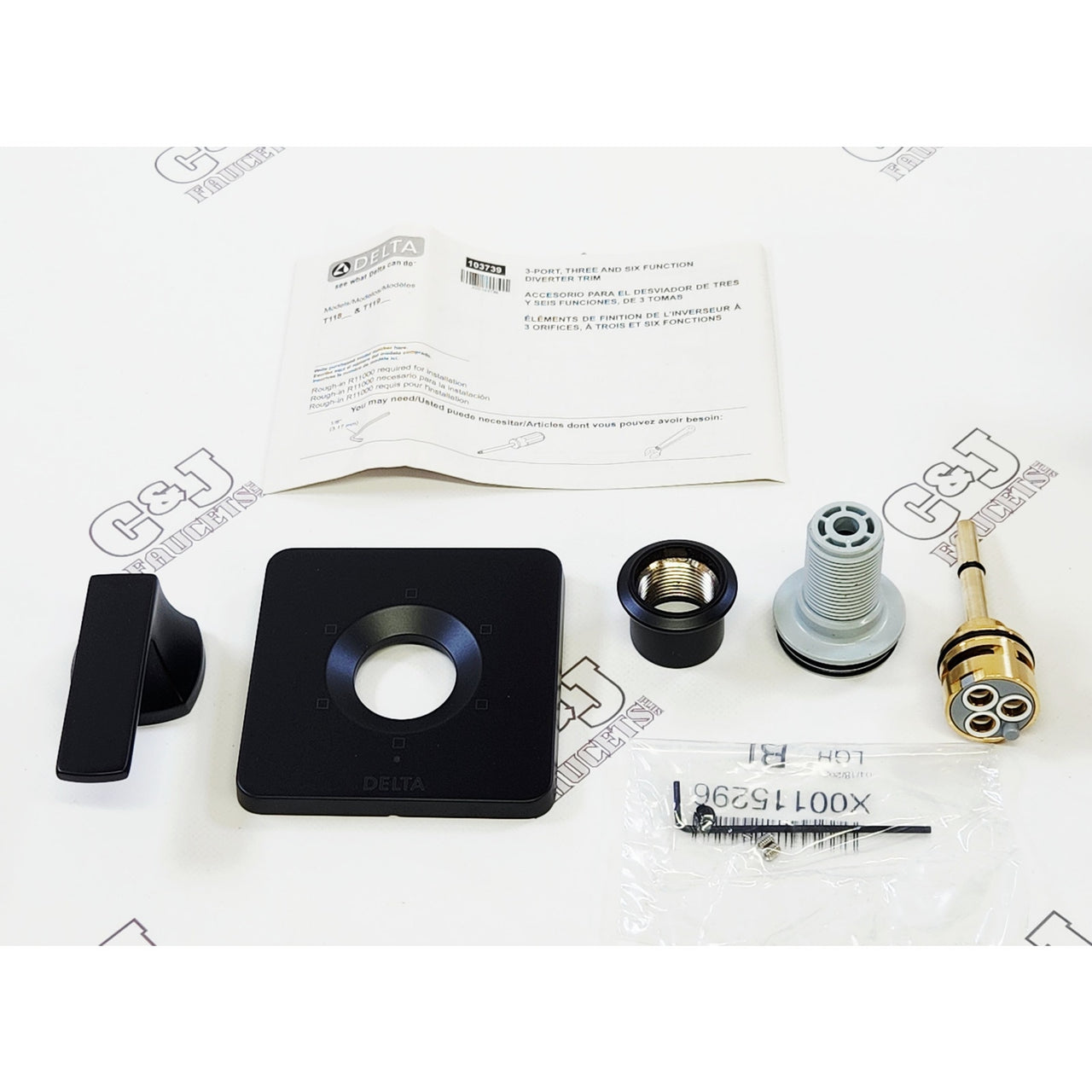 Delta T11937-BL Velum Single Handle 6-Setting Diverter Trim - Matte Black