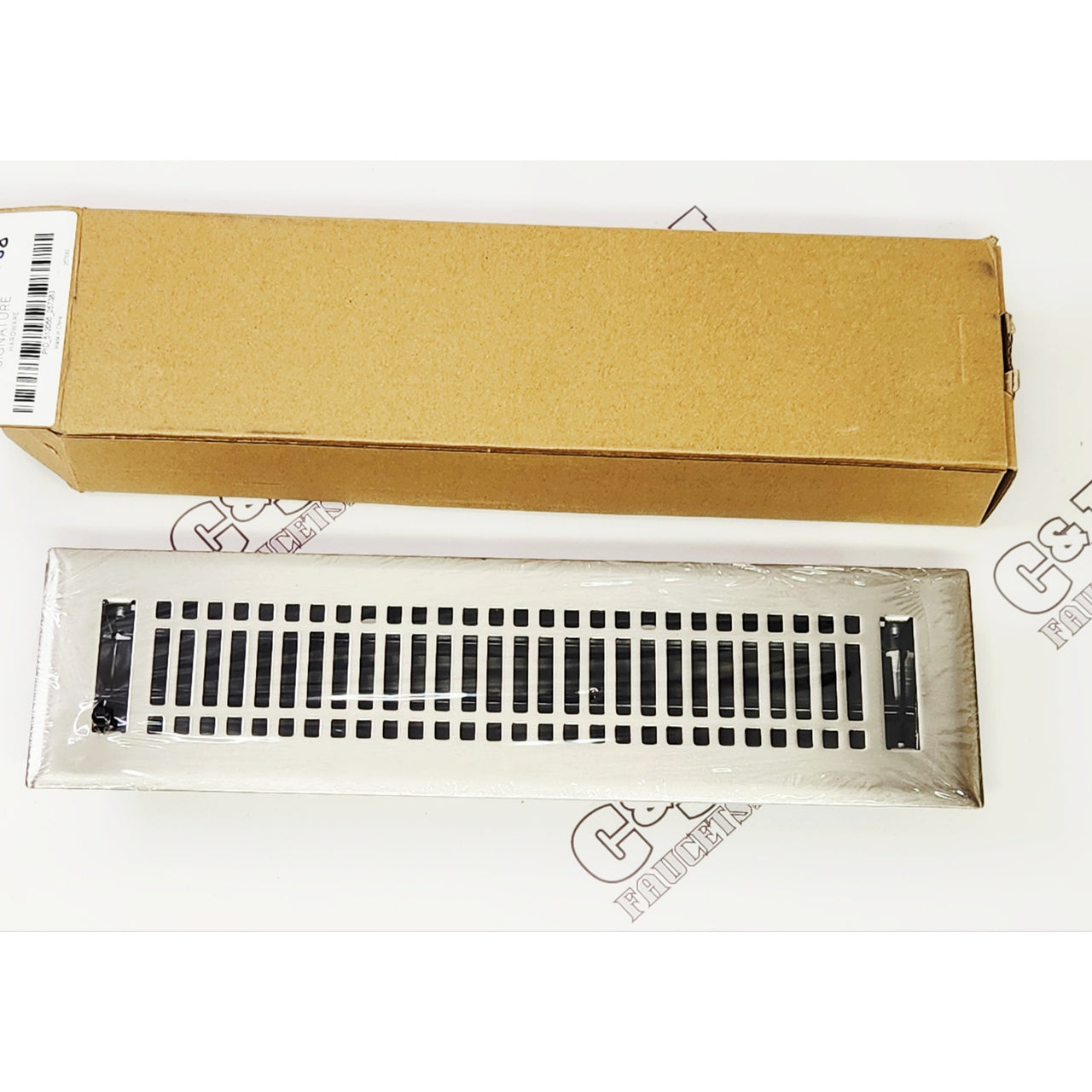 Signature Hardware 226188 Contemporary Steel Floor Register - Brushed Nickel