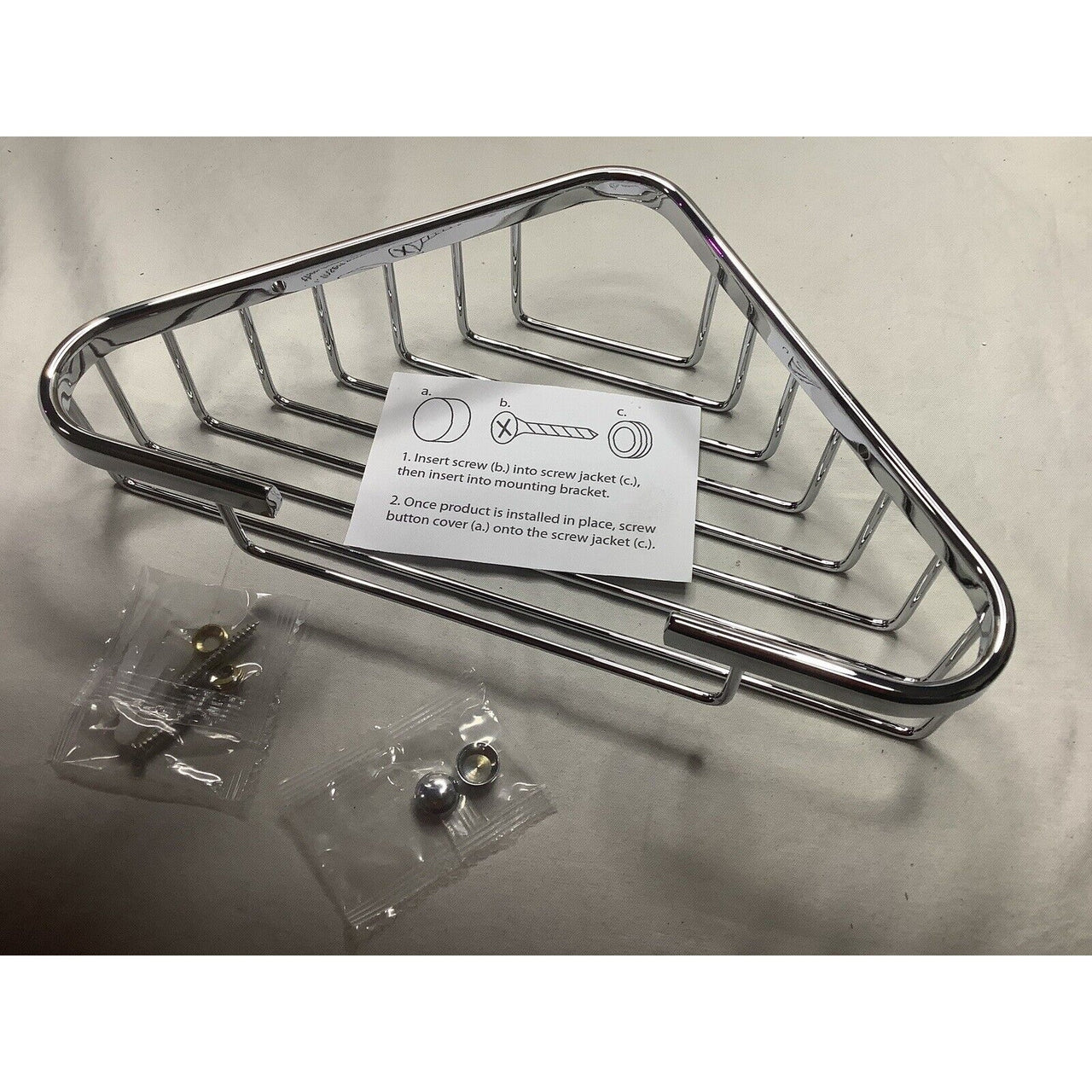Signature Hardware 296023 10-1/4" Solid Brass Corner Shower Basket - Chrome