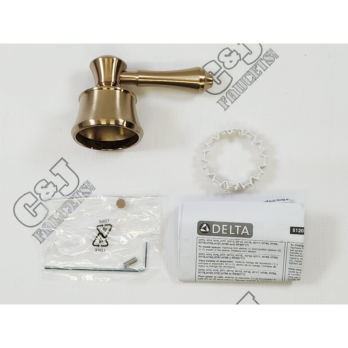 Delta H797CZ Cassidy Metal Shower Lever Handle - Champagne Bronze