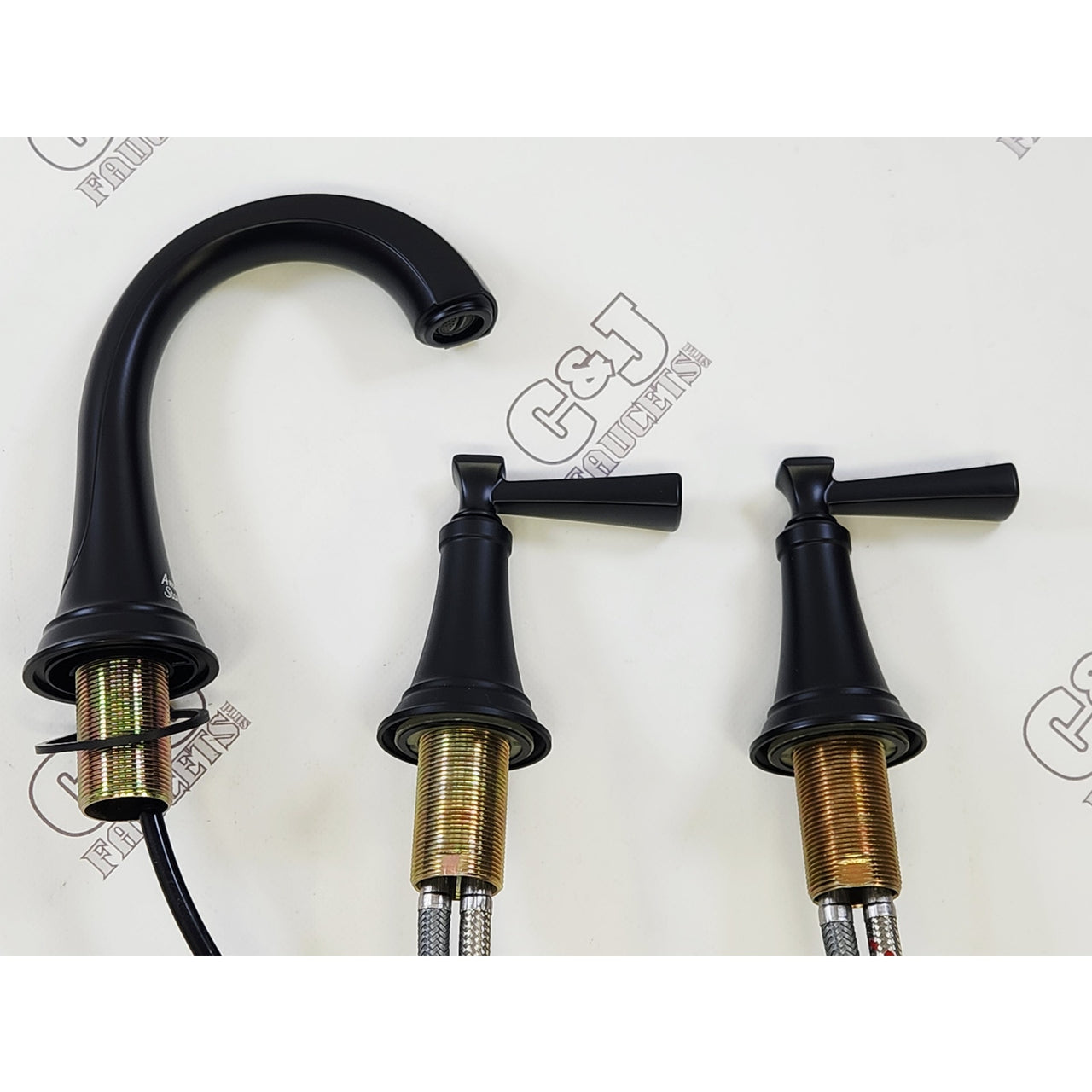 American Standard 7417801.243 Rumson 1.2 GPM Widespread Bath Faucet -Matte Black