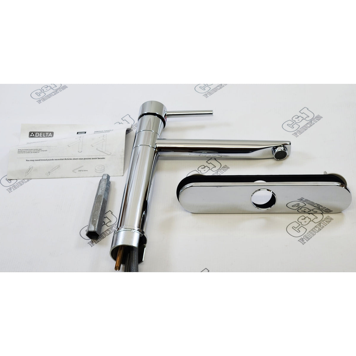 Delta 1158LF Trinsic 1.8 GPM Single Hole Kitchen Faucet - Chrome READ