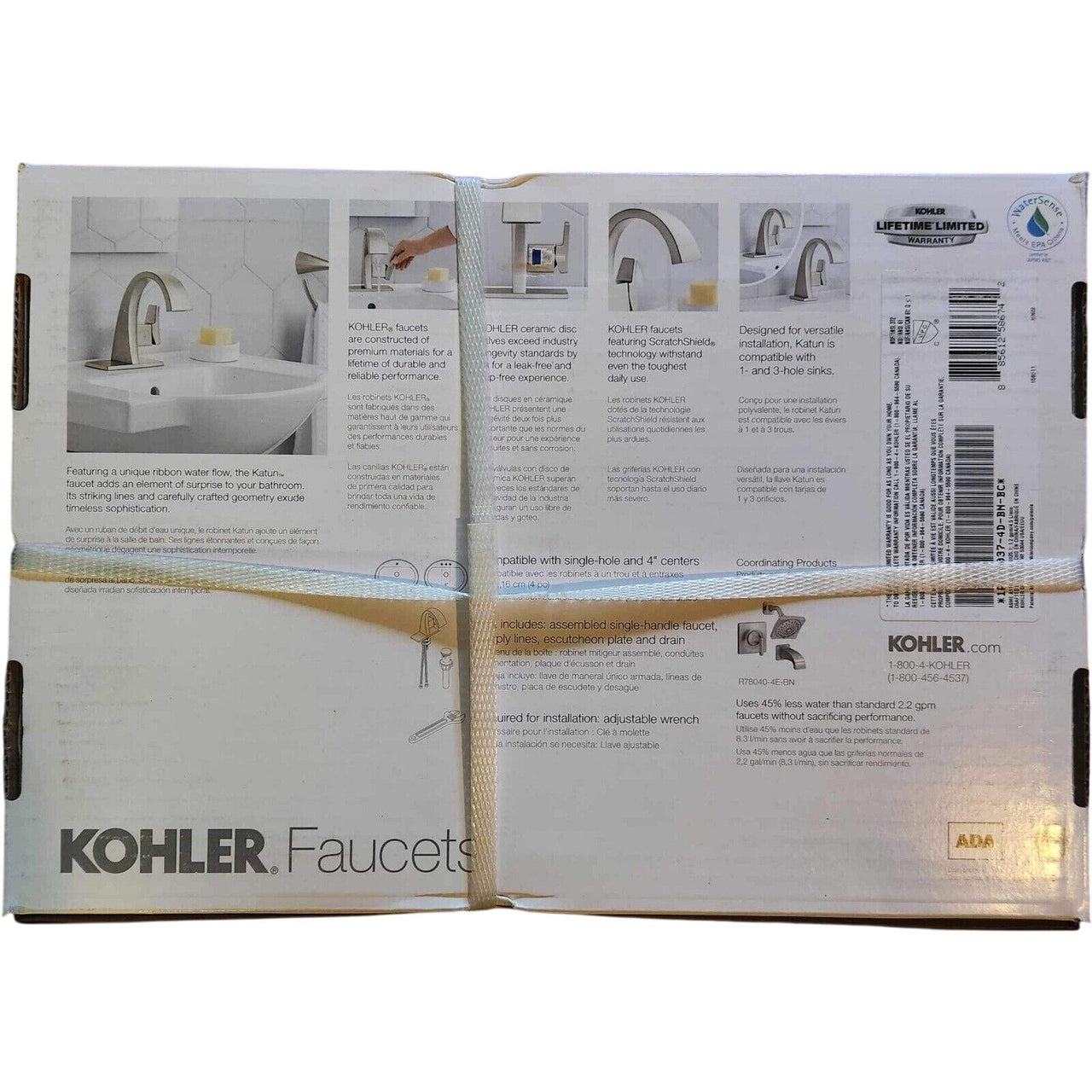 Kohler R78037-4D-BN Katun Single-Hole Bathroom Faucet - Vibrant Brushed Nickel