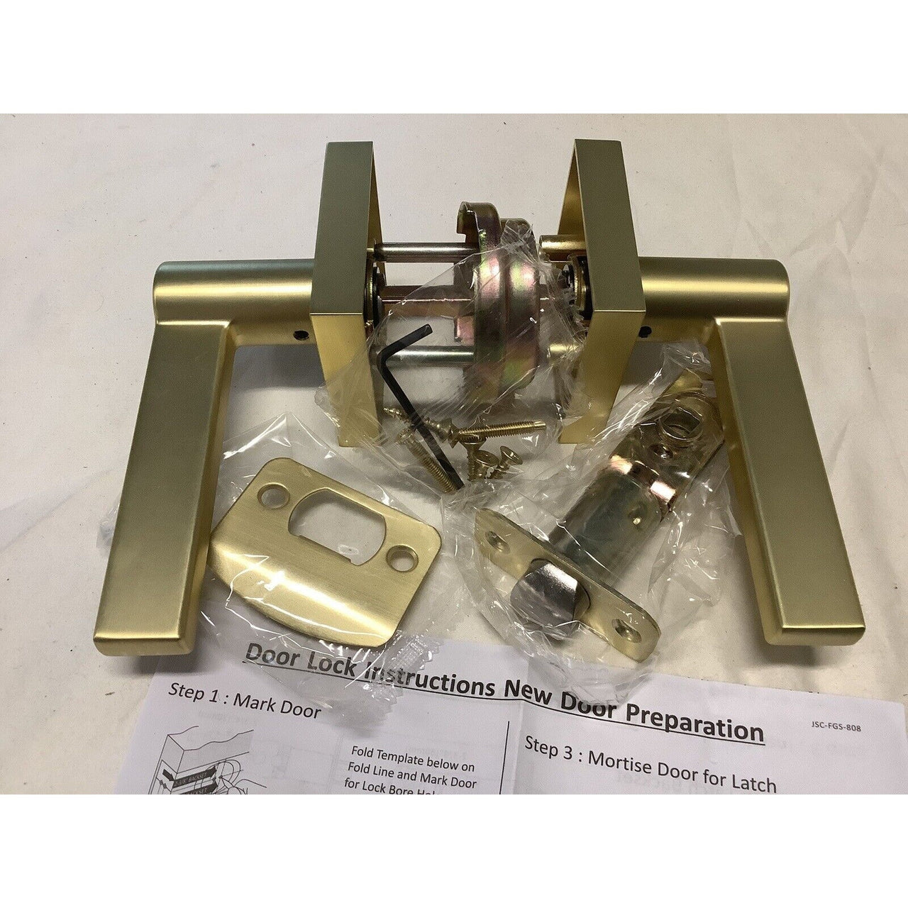 Signature Hardware 466724 Mabry Passage Set, Lever Handles - Satin Brass