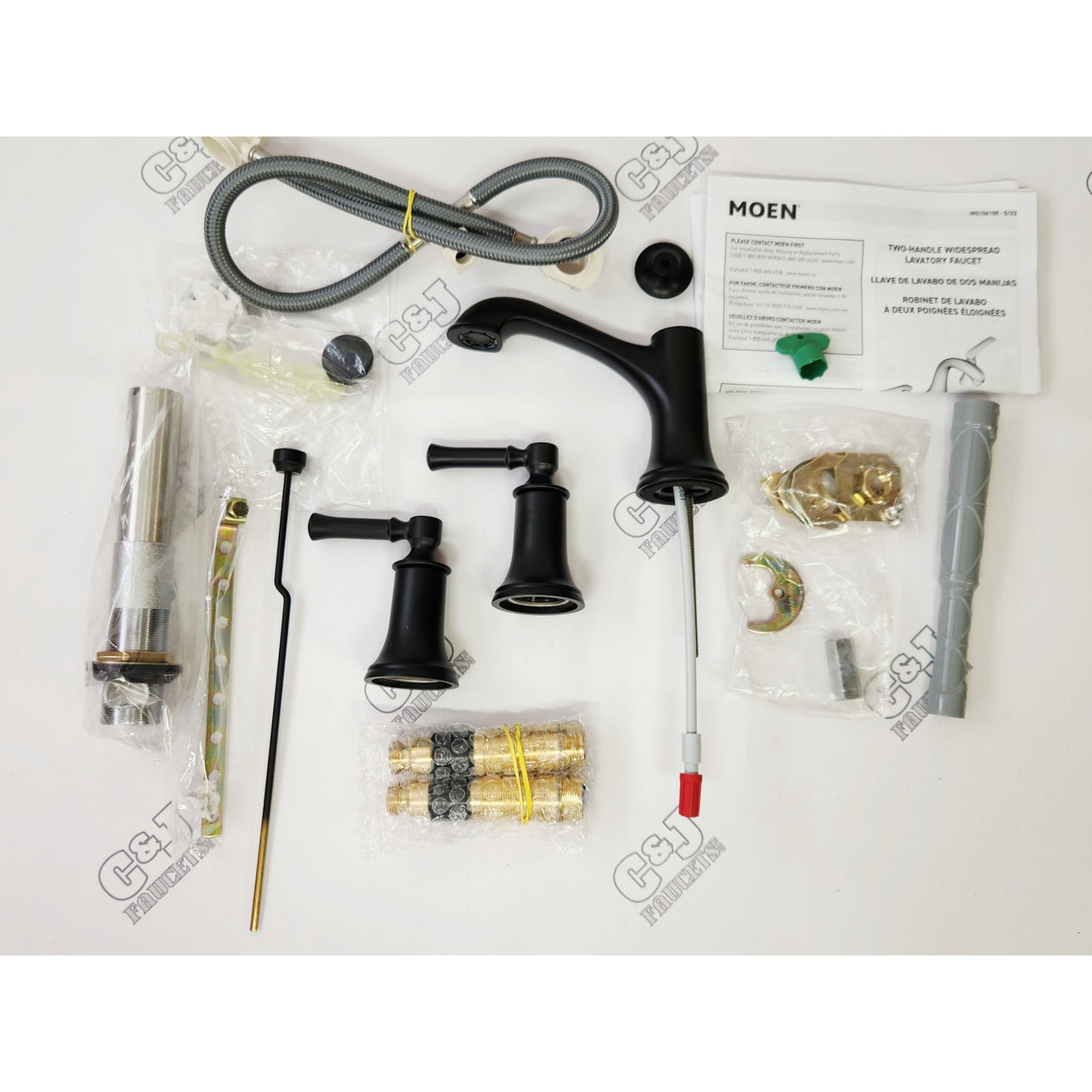 Moen TV6805BL Dartmoor 1.2 GPM Widespread Bathroom Faucet - Matte Black READ