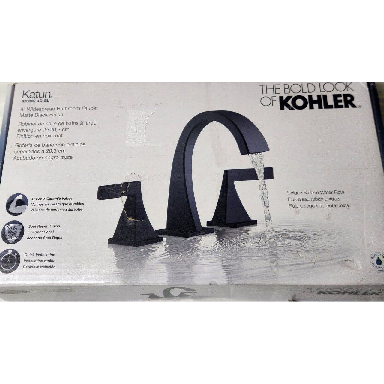 Kohler R78039-4D-BL Katun Widespread Bathroom Sink Faucet - Matte Black