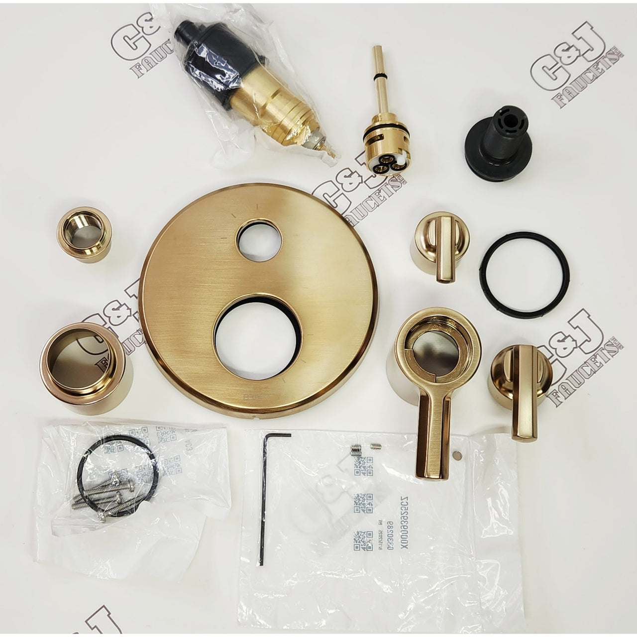Brizo T75598-GL Levoir Tempassure 3-Handle Thermostatic Valve Trim - Luxe Gold