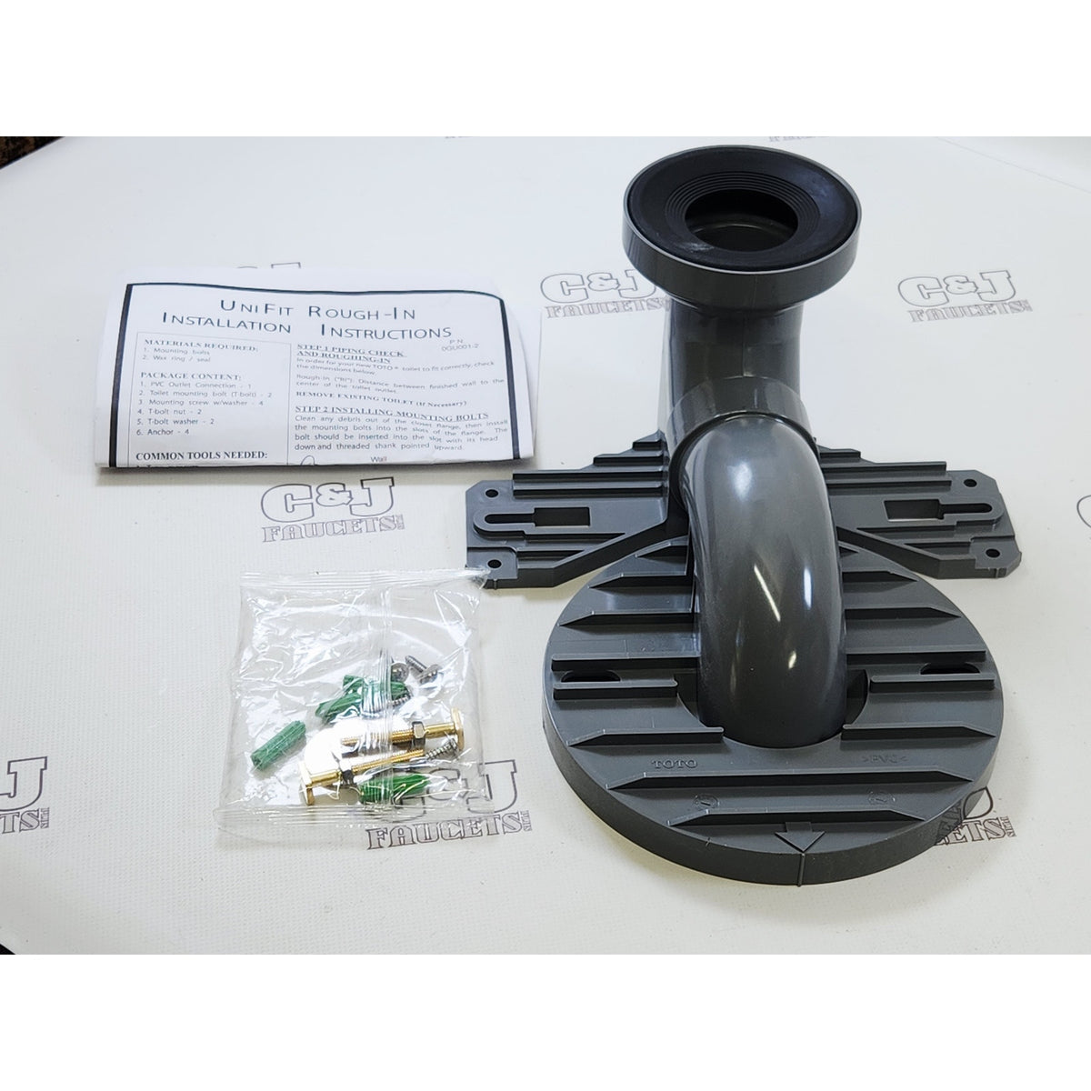 Toto TSU01W.10R 10" Unifit Rough-In Toilet Installation Kit - Gray