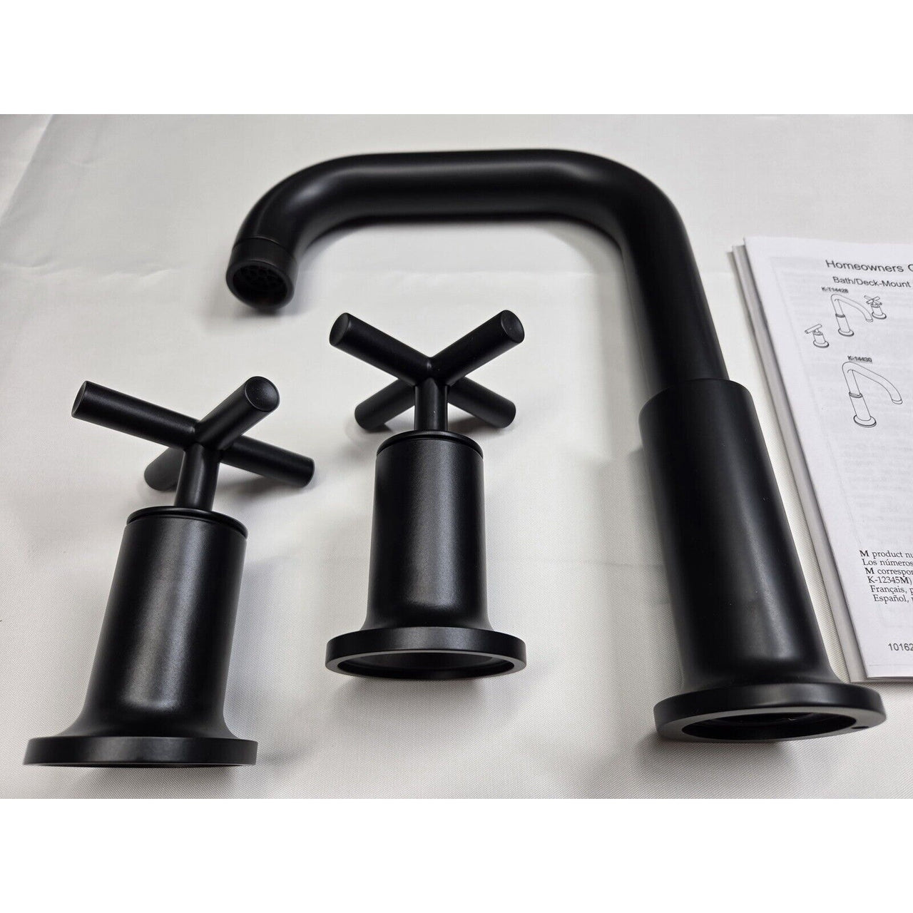 Kohler T14428-3-BL Purist Deck-Mount Bathtub Faucet Trim - Matte Black