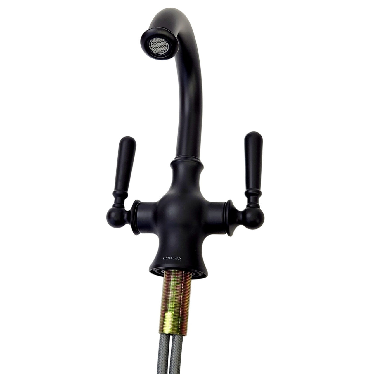 Kohler R30580-4D-BL Capilano Monoblock Centerset Bathroom Faucet - Matte Black